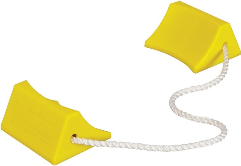 Checkers Industrial Safety Products Tigerchocks AC201 Lightweight Urethane Wheel Chock - Yellow, 5.5" Length x 4.5" Width x 2.75" Height - Image 1